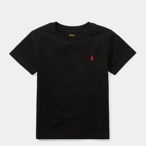 Boys Black Polo Cotton Jersey Crewneck Short Sleeve Tee- 8 M